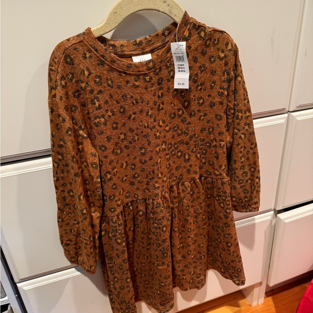 GAP Brown Leopard Print Kids Dress